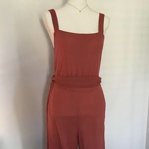 Coral ankle length romper